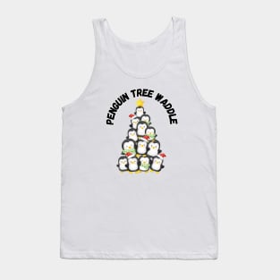 Penguin Tree Waddle, Christmas humor Tank Top